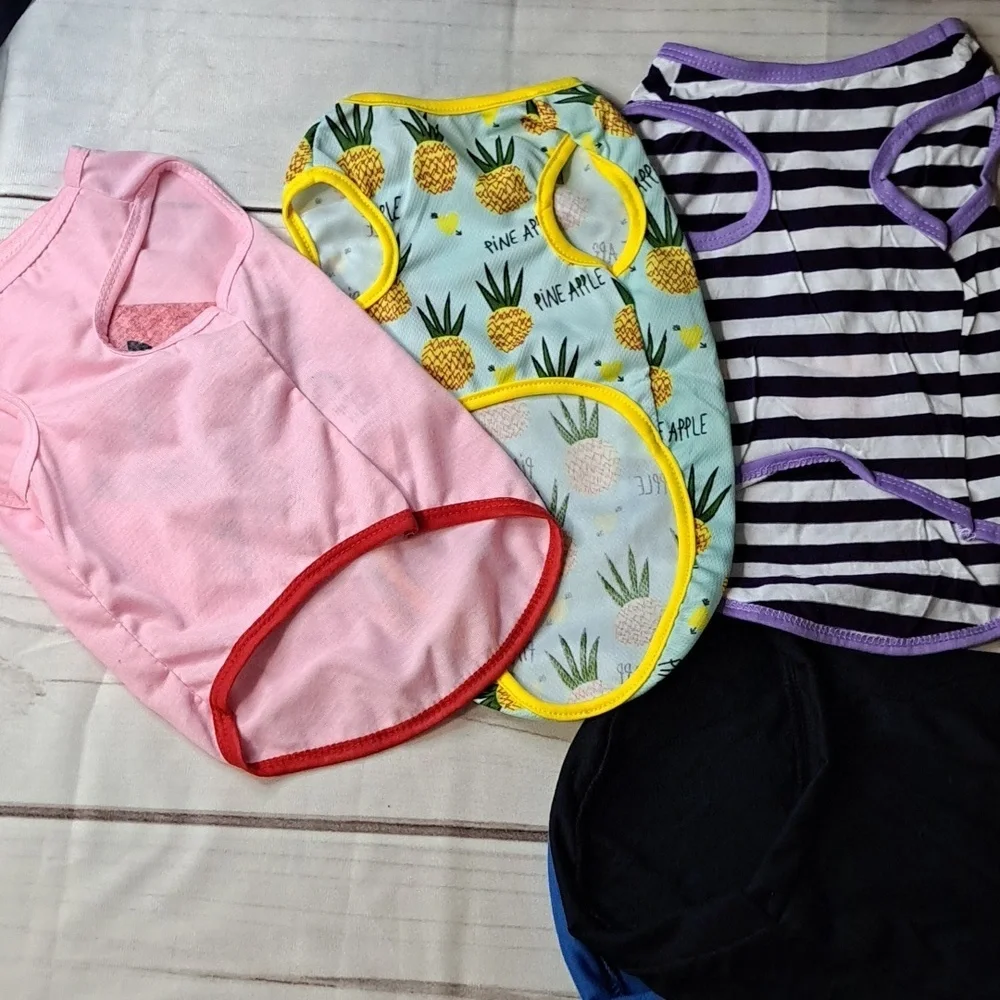 Set Of 5 Dog Or Cat Shirts Size Large See Measurements